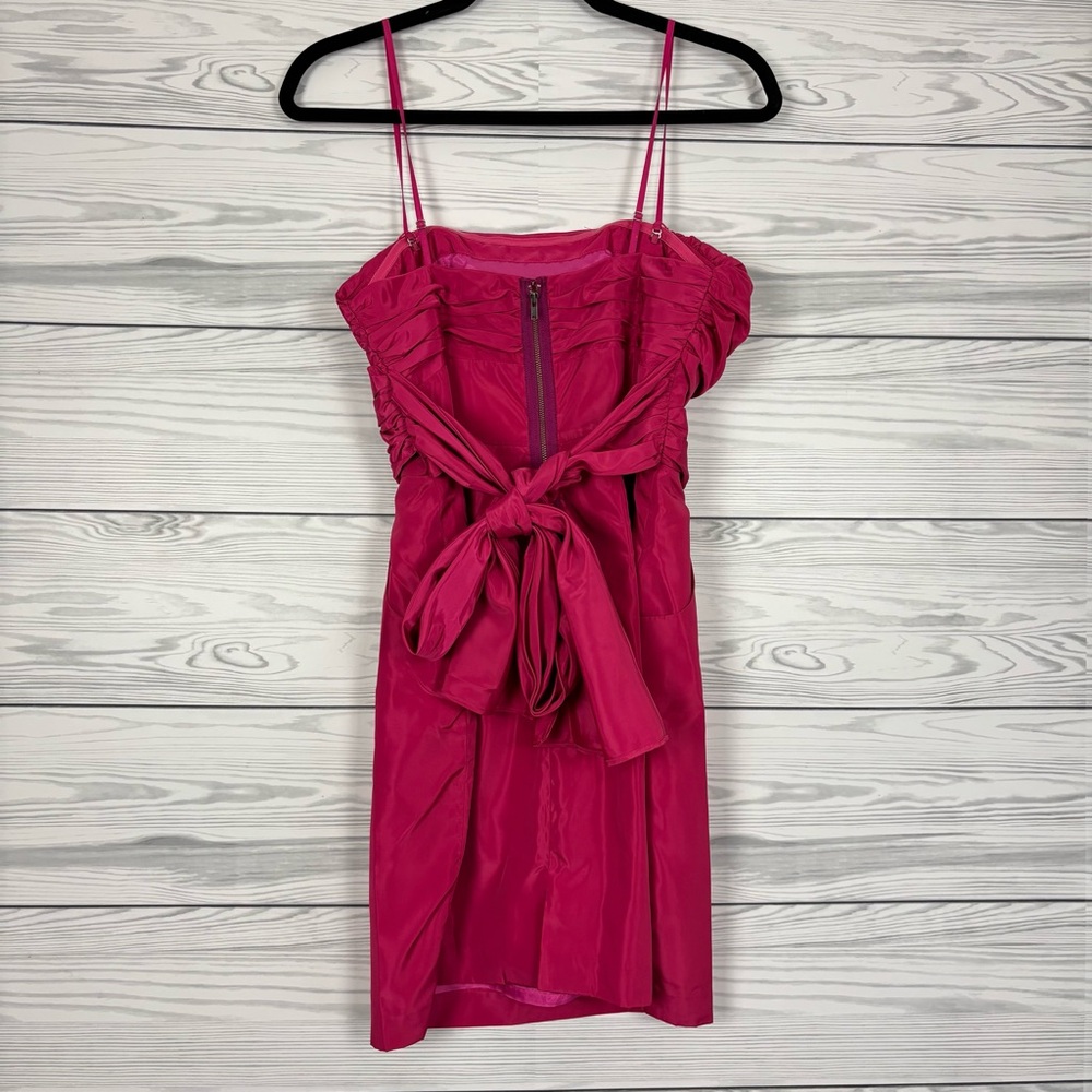 Plenty by Tracy Reese Ruched Pink Fuchsia Cocktail Dress NWT Size 4 - Picture 4 of 9